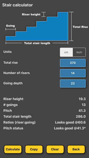 Stair / staircase calculator