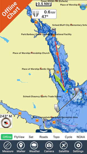 Eufaula lake Oklahoma GPS fishing offline charts(圖3)-速報App