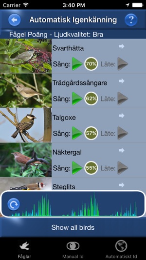 Fågelsång Id  - automatisk identifiering av fåglar(圖1)-速報App