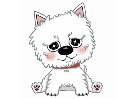 New stickers pack with lovely Westie dog (West Highland White Terrier)