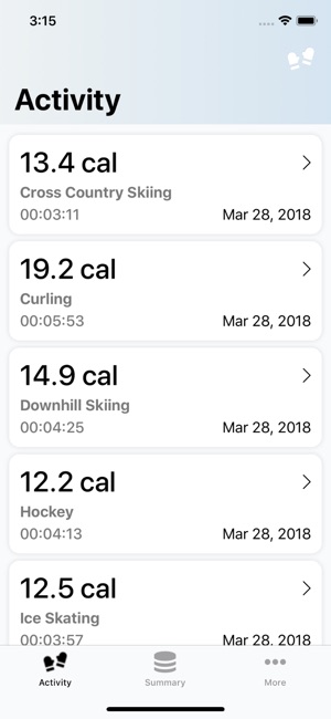 Winter Sports: Track Calories