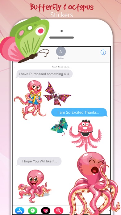 Butterfly & Octopus Stickers screenshot 4