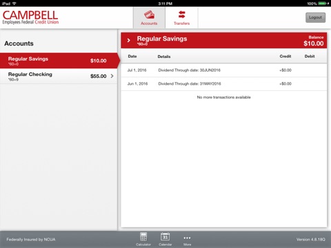 Campbell Employees Federal Credit Union for iPad screenshot 3