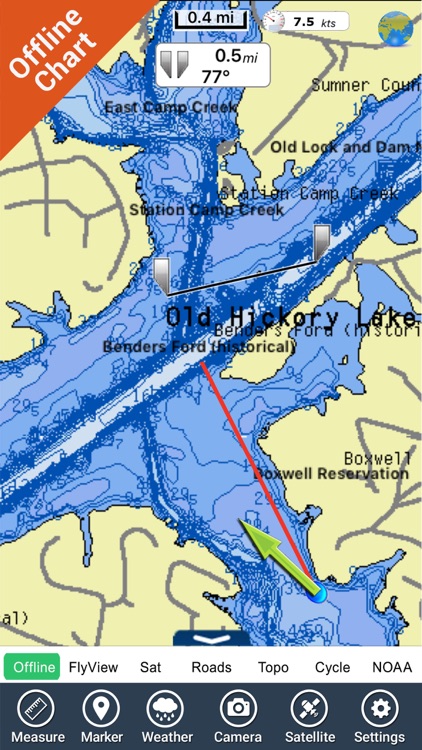 Old Hickory Lake Fishing Map Old Hickory Lake Tennessee Hd - Gps Fishing Charts By Flytomap