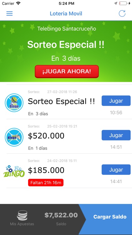 Loteria Movil Santa Cruz