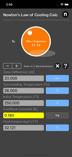 Newton's Law of Cooling Calc(圖4)-速報App