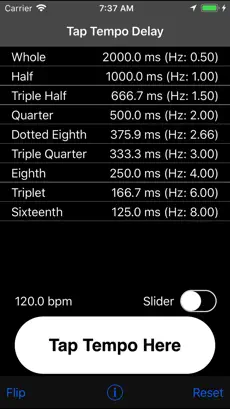 Screenshot 2 Tap Delay & Tempo Calculator iphone