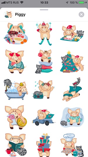 New year with Piggy - Stickers