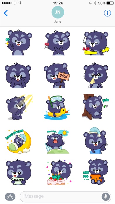 Black Bear Bao Bao Stickers screenshot 3