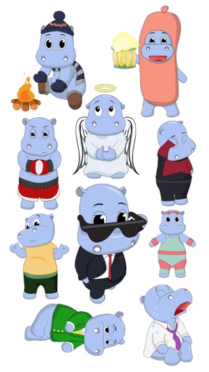 Hippo Cartoon Stickers(圖3)-速報App