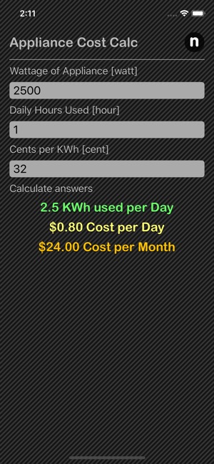 Appliance Cost Calculator(圖5)-速報App