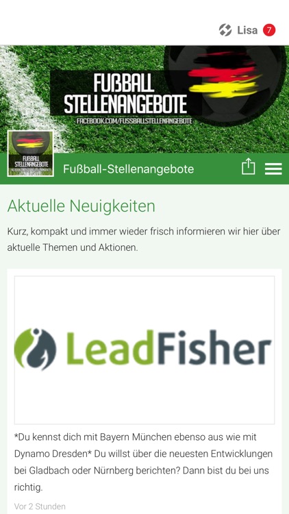 Fußball-Stellenangebote