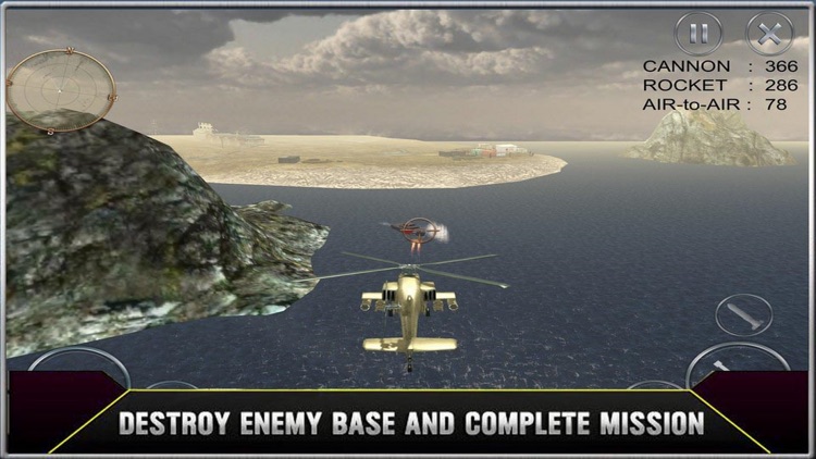 Gunship Helicopter Flying Miss