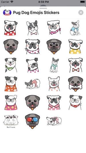 Pug Dogs Emojis Stickers(圖3)-速報App