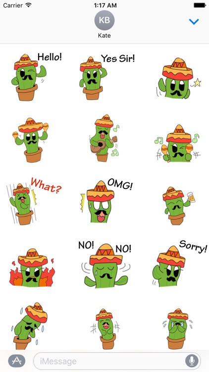 Cheerful Mexico Cactus Sticker