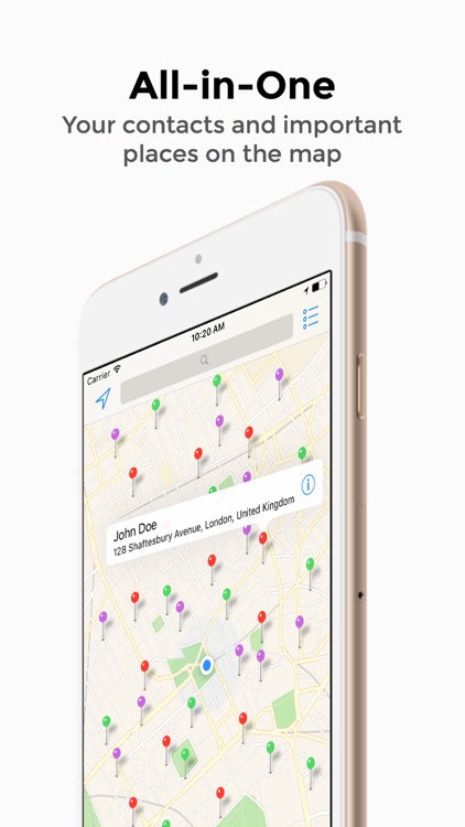 Contact Map - Addresses & Pins