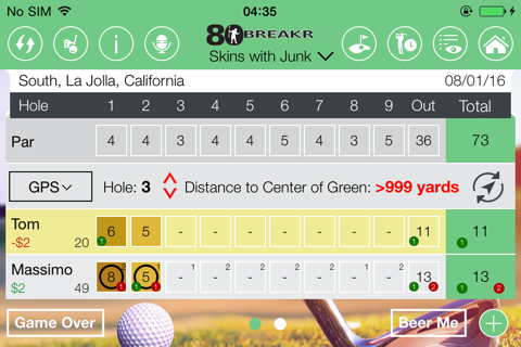 80BREAKR Golf Scorecard & GPS screenshot 2