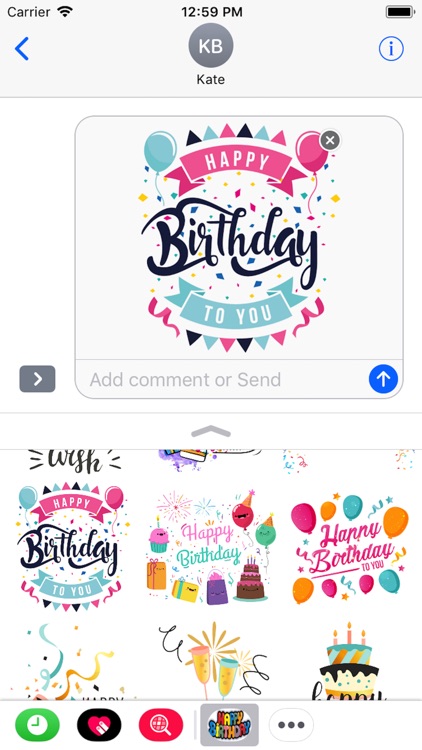 Happy Birthday Stickers 2018