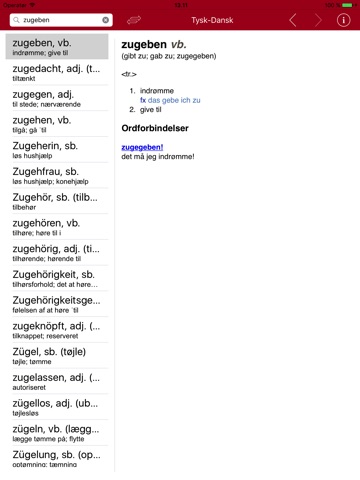 Gyldendal's German Danish Dictionary - Medium screenshot 3
