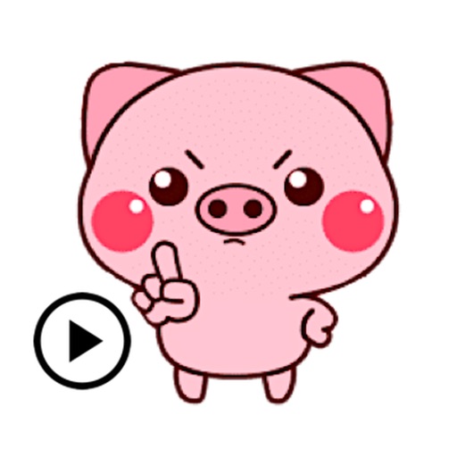 Animated Funny Pig Sticker icon