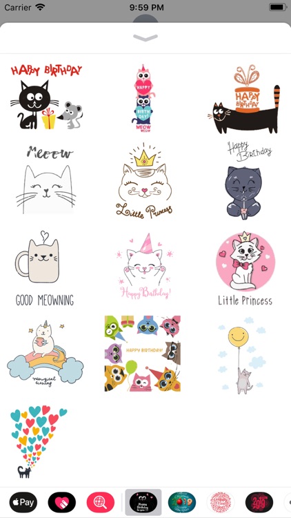 Cute Cat Birthday Stickers screenshot-3