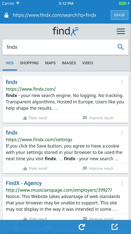 Findx - private search engine by Privacore