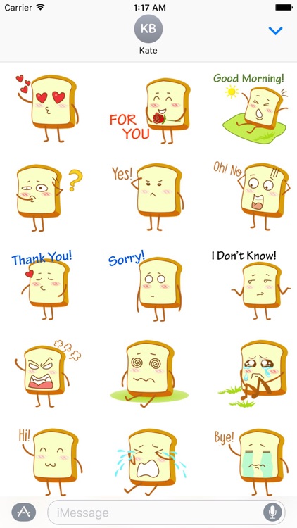 Cute White Bread Sticker