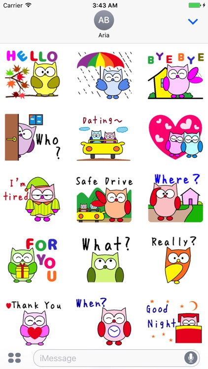 Colorful Owls BirdMoji Sticker