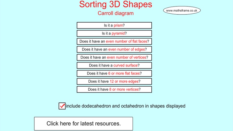 Sorting 3D Shapes Carroll