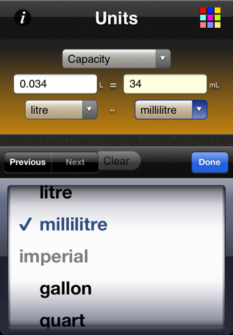 Units App - náhled
