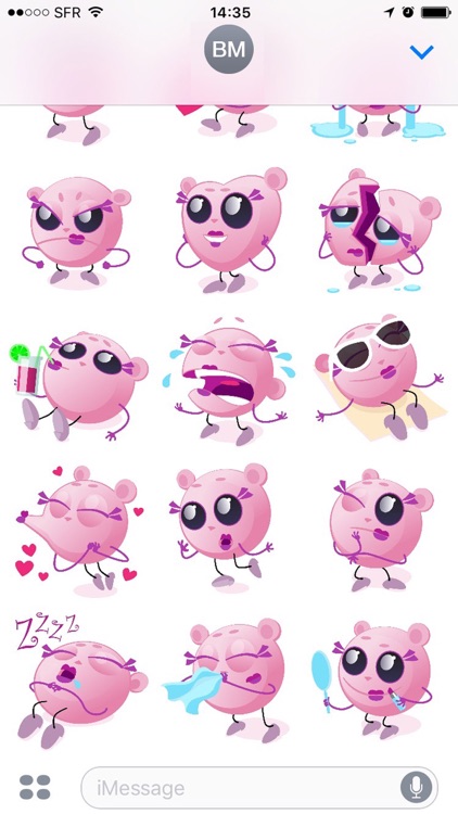 Cutie Pink - emoji stickers