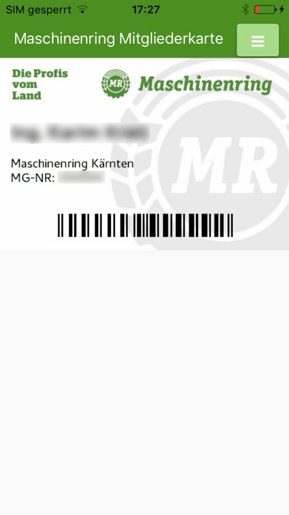 MR Kärnten Mitgliederkarte