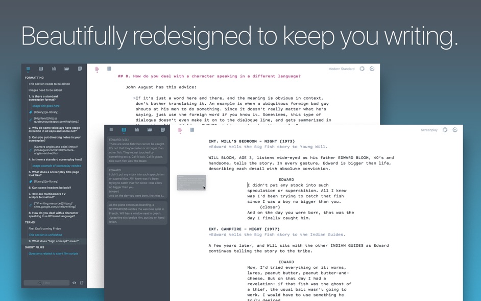 Highland 1 8 9 – powerful straightforward screenwriting app review