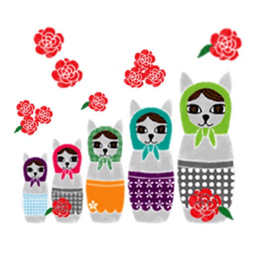 Lovely Matryoshka Cat Sticker icon