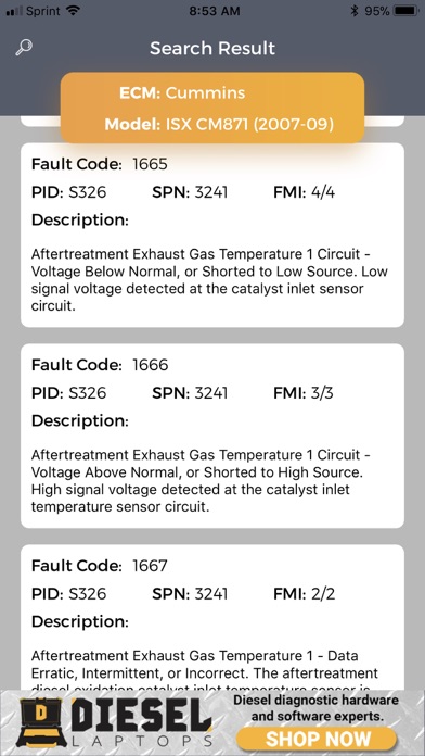 TruckFaultCodes screenshot 2