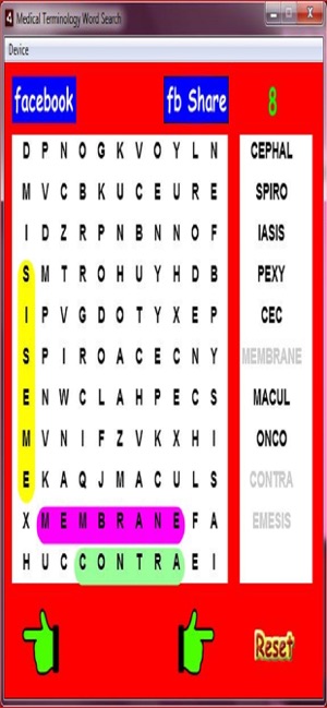 Medical Terminology Wordsearch