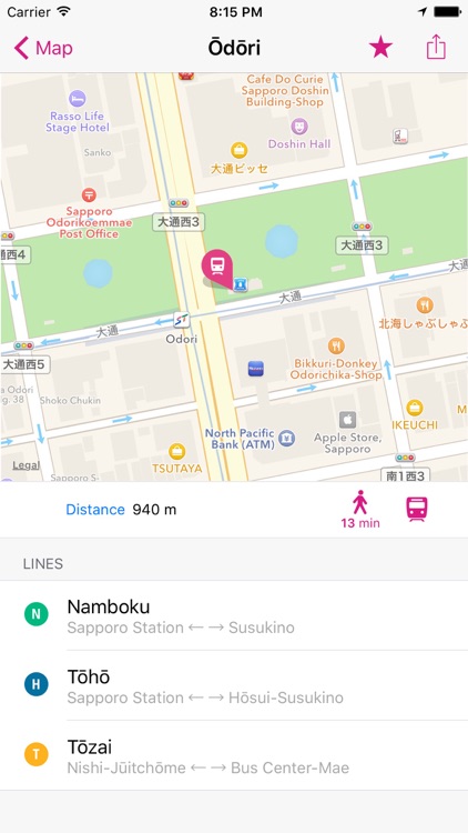 Sapporo Rail Map