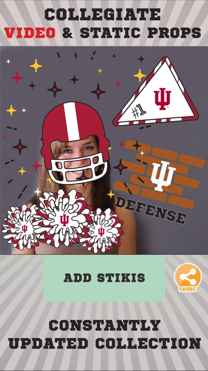 Indiana Hoosiers Animated Selfie Stickers