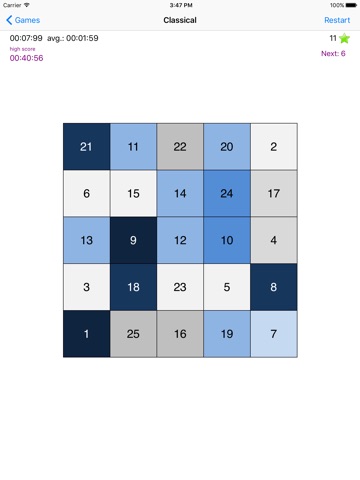 Schulte Table screenshot 2