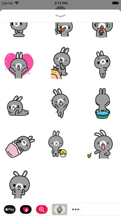 Grey Bunny Animated Stickers