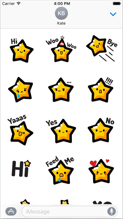 Animated Happy Star Stickers for iMessage