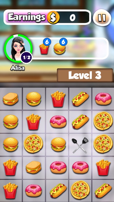 Crazy Cooking Chef Kitchen: 3 Matching Game screenshot 3