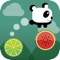 Rolling fruit, cute panda, spin, jump