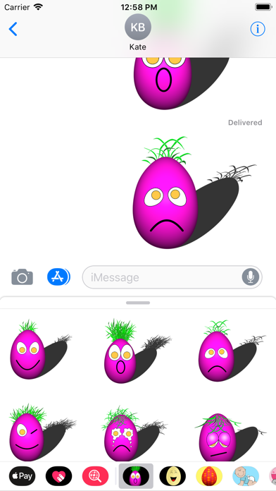 Purple Egg Face Sticker Pack screenshot 3