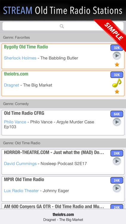 Old Time Radio Streamer