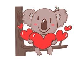 A little young Koala Bear with very cute characters that lives with your daily chat