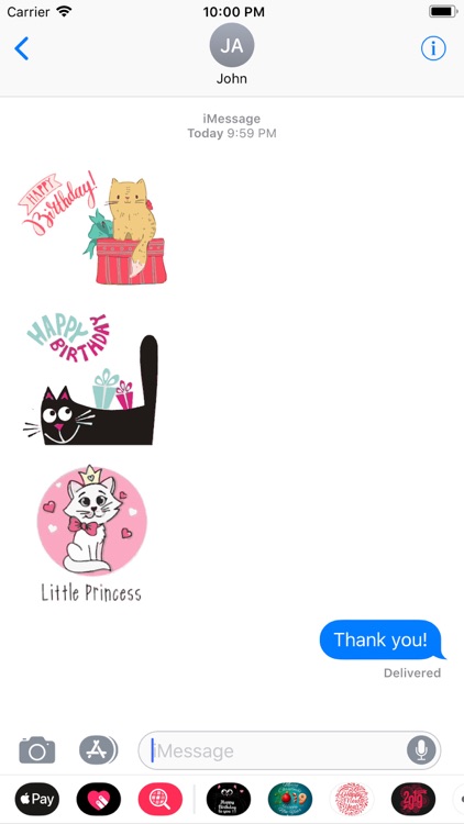 Cute Cat Birthday Stickers