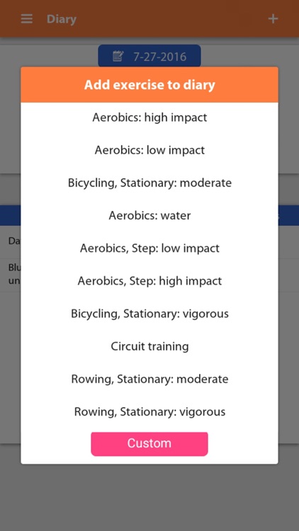 Weight gain, Diet tracker