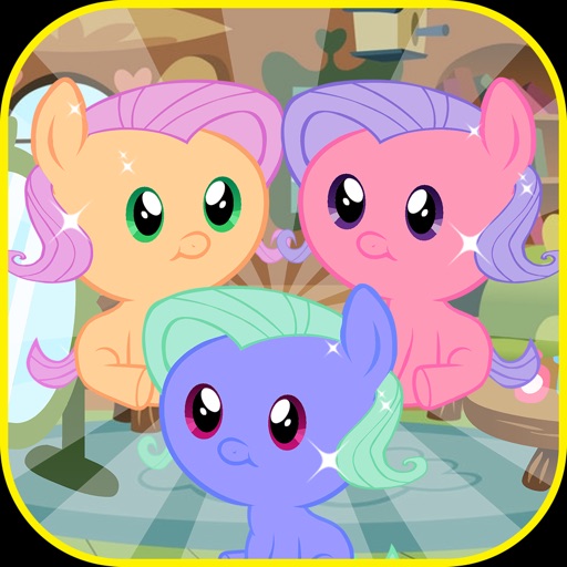 Glitter castle with baby pony iOS App