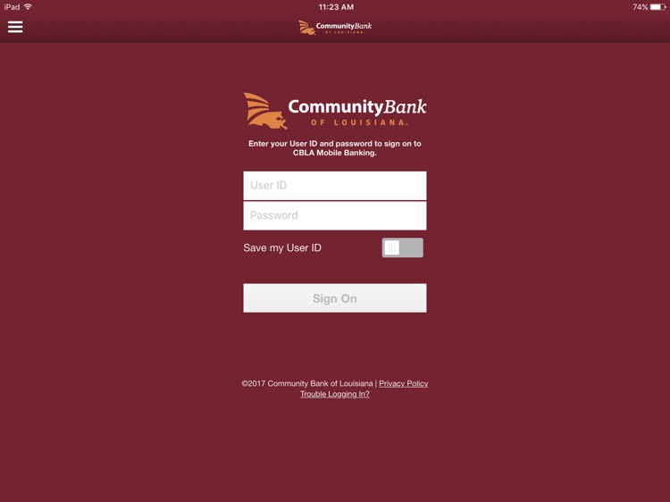 CBLA Mobile Banking for iPad